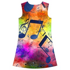 Music Texture, Grunge Music Background Kids  Short Sleeve Velvet Dress from ArtsNow.com Back