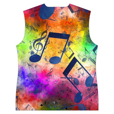 Music Texture, Grunge Music Background Women s Button Up Vest from ArtsNow.com Back