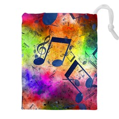 Music Texture, Grunge Music Background Drawstring Pouch (4XL) from ArtsNow.com Front