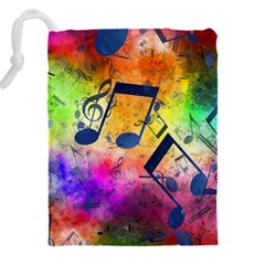 Music Texture, Grunge Music Background Drawstring Pouch (5XL) from ArtsNow.com Back