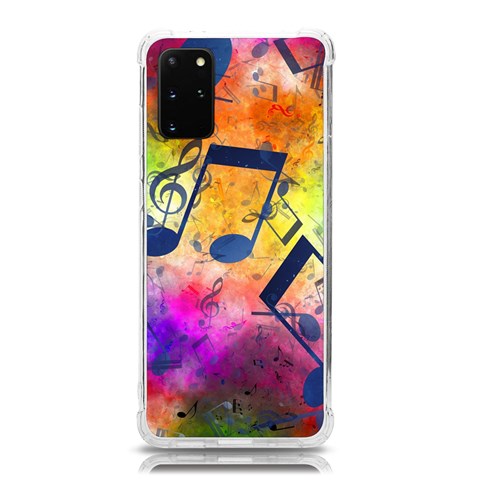 Music Texture, Grunge Music Background Samsung Galaxy S20 Plus 6.7 Inch TPU UV Case from ArtsNow.com Front