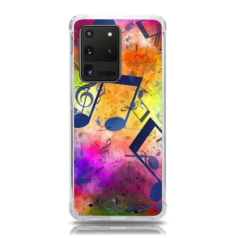 Music Texture, Grunge Music Background Samsung Galaxy S20 Ultra 6.9 Inch TPU UV Case from ArtsNow.com Front