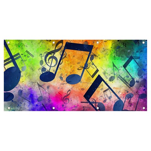 Music Texture, Grunge Music Background Banner and Sign 8  x 4  from ArtsNow.com Front