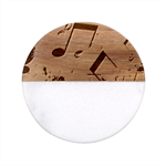 Music Texture, Grunge Music Background Classic Marble Wood Coaster (Round) 