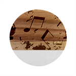 Music Texture, Grunge Music Background Marble Wood Coaster (Round)