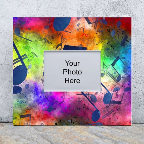 Music Texture, Grunge Music Background White Wall Photo Frame 5  x 7  from ArtsNow.com Front