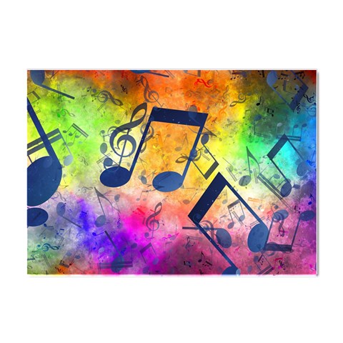 Music Texture, Grunge Music Background Crystal Sticker (A4) from ArtsNow.com Front