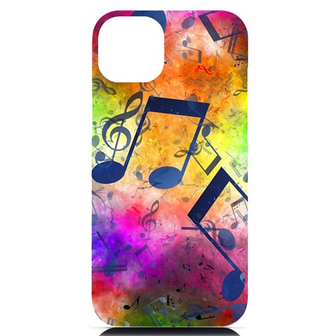 Music Texture, Grunge Music Background iPhone 14 Plus Black UV Print Case from ArtsNow.com Front