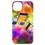 Music Texture, Grunge Music Background iPhone 14 Plus Black UV Print Case