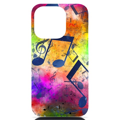 Music Texture, Grunge Music Background iPhone 14 Pro Black UV Print Case from ArtsNow.com Front