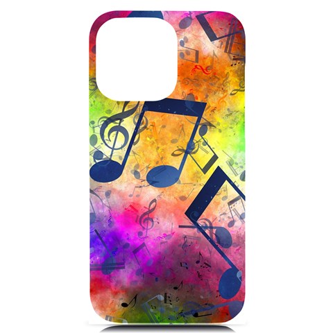 Music Texture, Grunge Music Background iPhone 14 Pro Max Black UV Print Case from ArtsNow.com Front