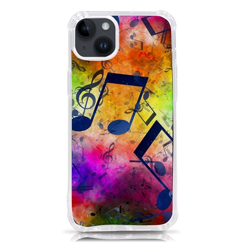 Music Texture, Grunge Music Background iPhone 14 Plus TPU UV Print Case from ArtsNow.com Front