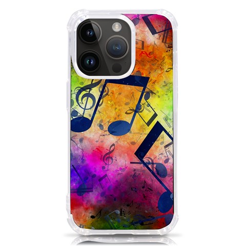 Music Texture, Grunge Music Background iPhone 14 Pro TPU UV Print Case from ArtsNow.com Front