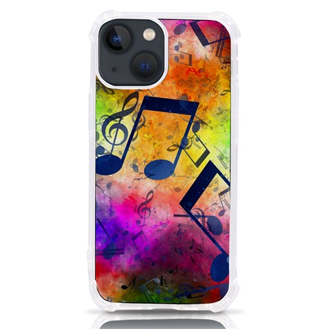 Music Texture, Grunge Music Background iPhone 13 mini TPU UV Print Case from ArtsNow.com Front