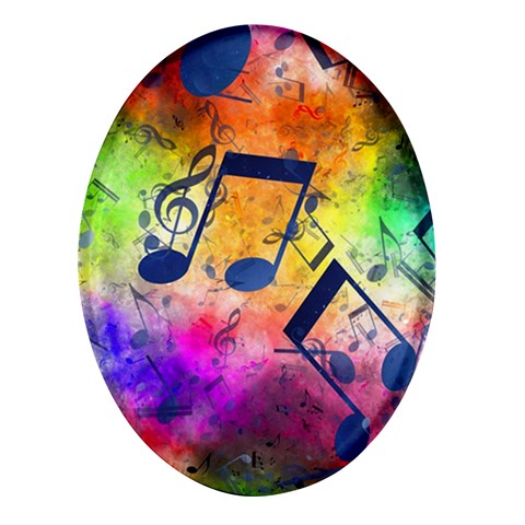 Music Texture, Grunge Music Background Oval Glass Fridge Magnet (4 pack) from ArtsNow.com Front