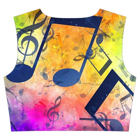 Music Texture, Grunge Music Background Trumpet Sleeve Cropped Top from ArtsNow.com Back