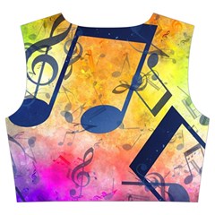 Music Texture, Grunge Music Background Trumpet Sleeve Cropped Top from ArtsNow.com Back