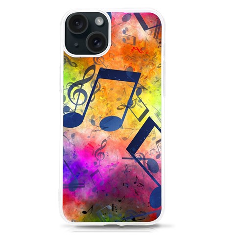 Music Texture, Grunge Music Background iPhone 15 TPU UV Print Case from ArtsNow.com Front