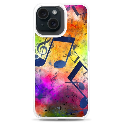 Music Texture, Grunge Music Background iPhone 15 Plus TPU UV Print Case from ArtsNow.com Front