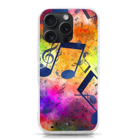 Music Texture, Grunge Music Background iPhone 15 Pro TPU UV Print Case from ArtsNow.com Front