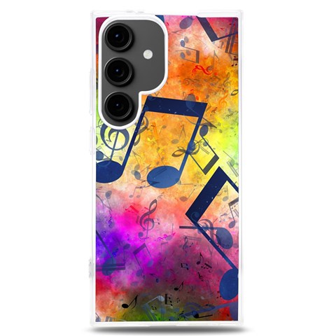 Music Texture, Grunge Music Background Samsung Galaxy S24 Plus 6.7 Inch TPU UV Case from ArtsNow.com Front