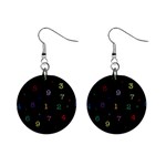 Numbers, Math, Keyboard Mini Button Earrings