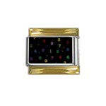 Numbers, Math, Keyboard Gold Trim Italian Charm (9mm)