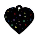 Numbers, Math, Keyboard Dog Tag Heart (Two Sides)