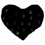 Numbers, Math, Keyboard Large 19  Premium Flano Heart Shape Cushions