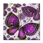 Purple Butterflies, Abstract, Floral, Flowers Tile Coaster