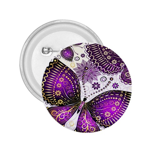 Purple Butterflies, Abstract, Floral, Flowers 2.25  Buttons from ArtsNow.com Front