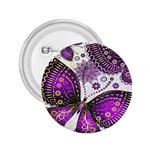 Purple Butterflies, Abstract, Floral, Flowers 2.25  Buttons