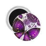 Purple Butterflies, Abstract, Floral, Flowers 2.25  Magnets