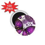 Purple Butterflies, Abstract, Floral, Flowers 1.75  Magnets (100 pack) 