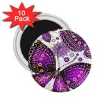 Purple Butterflies, Abstract, Floral, Flowers 2.25  Magnets (10 pack) 