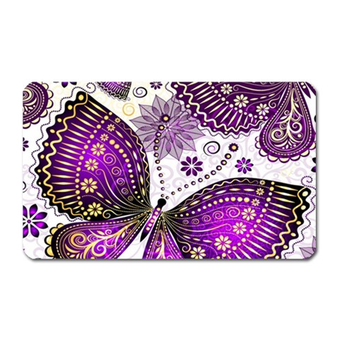 Purple Butterflies, Abstract, Floral, Flowers Magnet (Rectangular) from ArtsNow.com Front