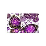 Purple Butterflies, Abstract, Floral, Flowers Magnet (Name Card)