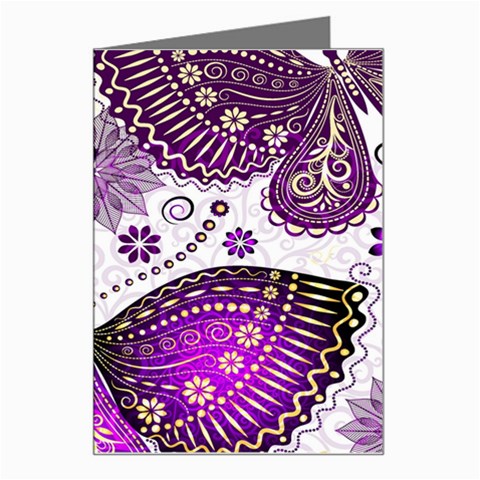 Purple Butterflies, Abstract, Floral, Flowers Greeting Card from ArtsNow.com Left