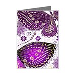 Purple Butterflies, Abstract, Floral, Flowers Mini Greeting Card