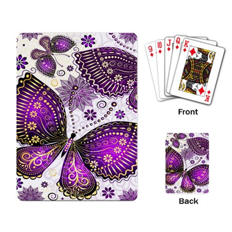 Purple Butterflies, Abstract, Floral, Flowers Playing Cards Single Design (Rectangle) from ArtsNow.com Back