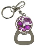 Purple Butterflies, Abstract, Floral, Flowers Bottle Opener Key Chain