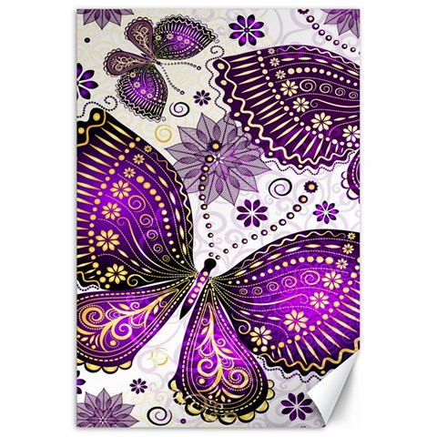 Purple Butterflies, Abstract, Floral, Flowers Canvas 20  x 30  from ArtsNow.com 19.62 x28.9  Canvas - 1