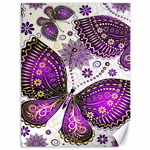 Purple Butterflies, Abstract, Floral, Flowers Canvas 36  x 48  from ArtsNow.com 35.26 x46.15  Canvas - 1