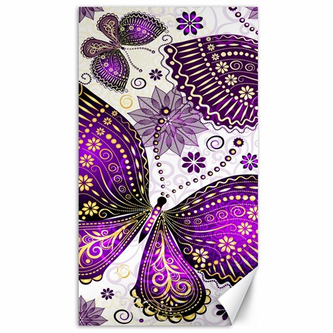 Purple Butterflies, Abstract, Floral, Flowers Canvas 40  x 72  from ArtsNow.com 39.28 x69.23  Canvas - 1