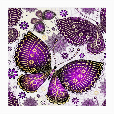 Purple Butterflies, Abstract, Floral, Flowers Medium Glasses Cloth from ArtsNow.com Front