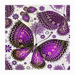 Purple Butterflies, Abstract, Floral, Flowers Medium Glasses Cloth