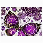 Purple Butterflies, Abstract, Floral, Flowers Large Glasses Cloth (2 Sides)