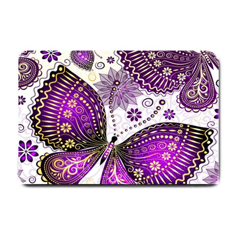 Purple Butterflies, Abstract, Floral, Flowers Small Doormat from ArtsNow.com 24 x16  Door Mat