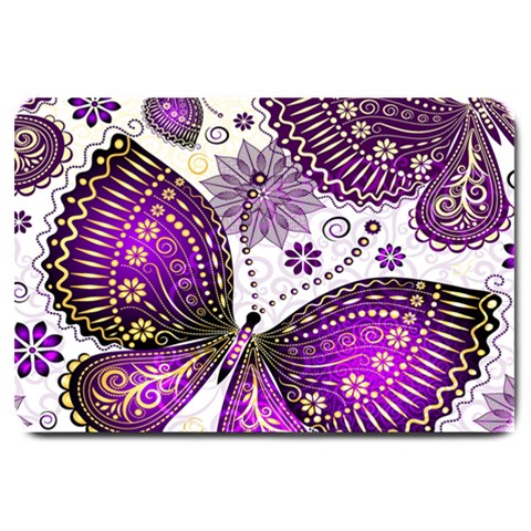 Purple Butterflies, Abstract, Floral, Flowers Large Doormat from ArtsNow.com 30 x20  Door Mat