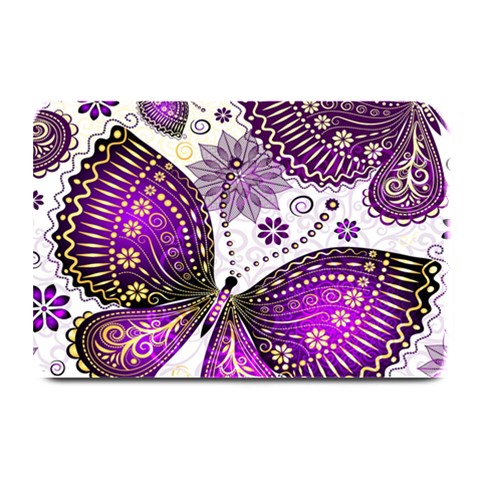 Purple Butterflies, Abstract, Floral, Flowers Plate Mats from ArtsNow.com 18 x12  Plate Mat